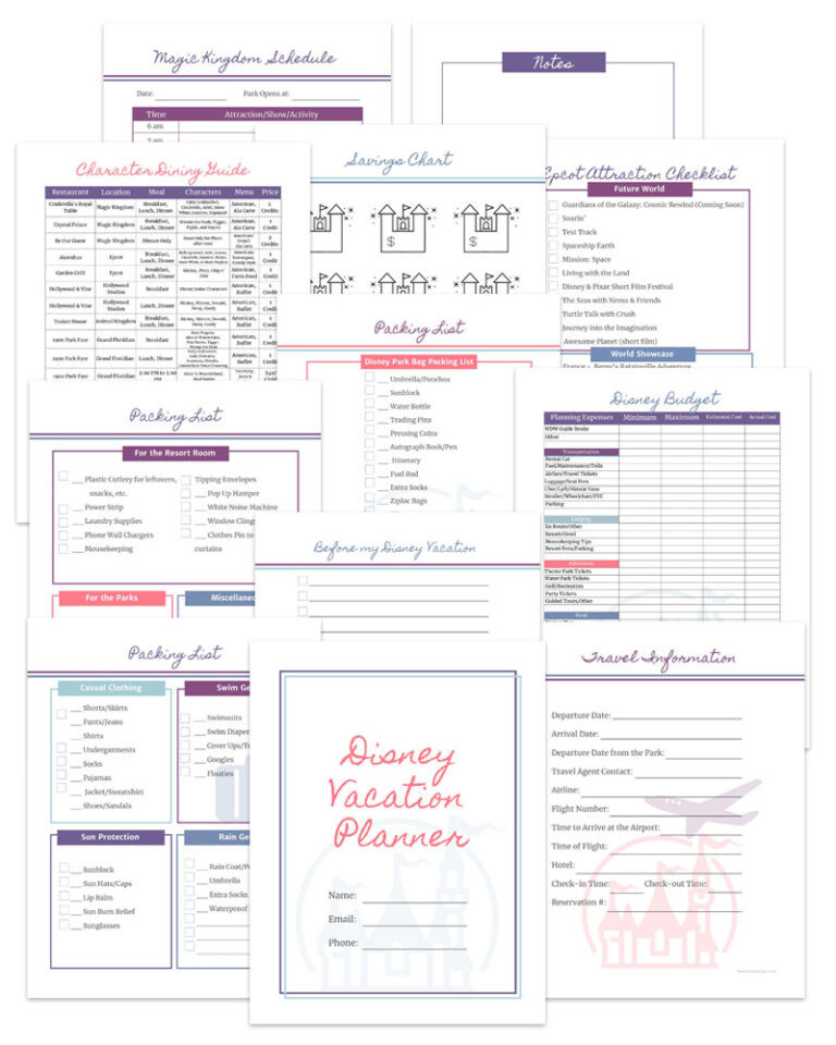 Design Portfolio - Monique B Designs-Disney World Itinerary Template Download 2021