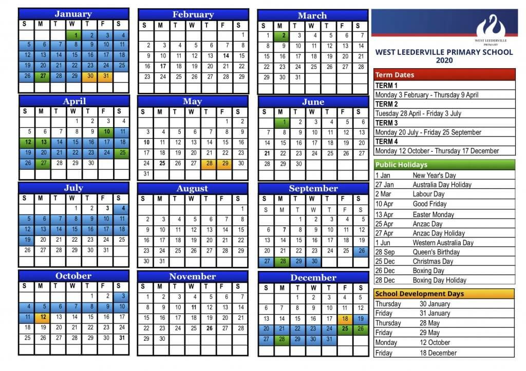 Det Wa School Holidays 2021 | Anexa Wild-2021 Attendance Calendar Wa And Or