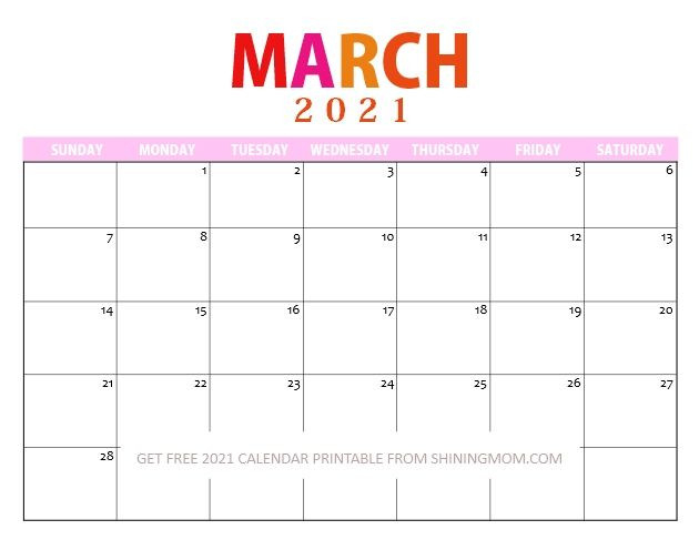 Digital Fill In 2021 Calendar | Academic Calendar-2021 Fill In Free Printable Calendar
