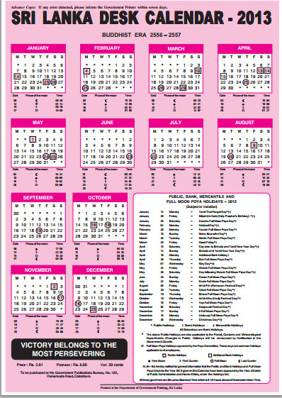 Download Sri Lanka Desk Calendar 2013 Sinhala,Tamil-May 2021 Calendar With Mercentile Holiday In Sri Lanka