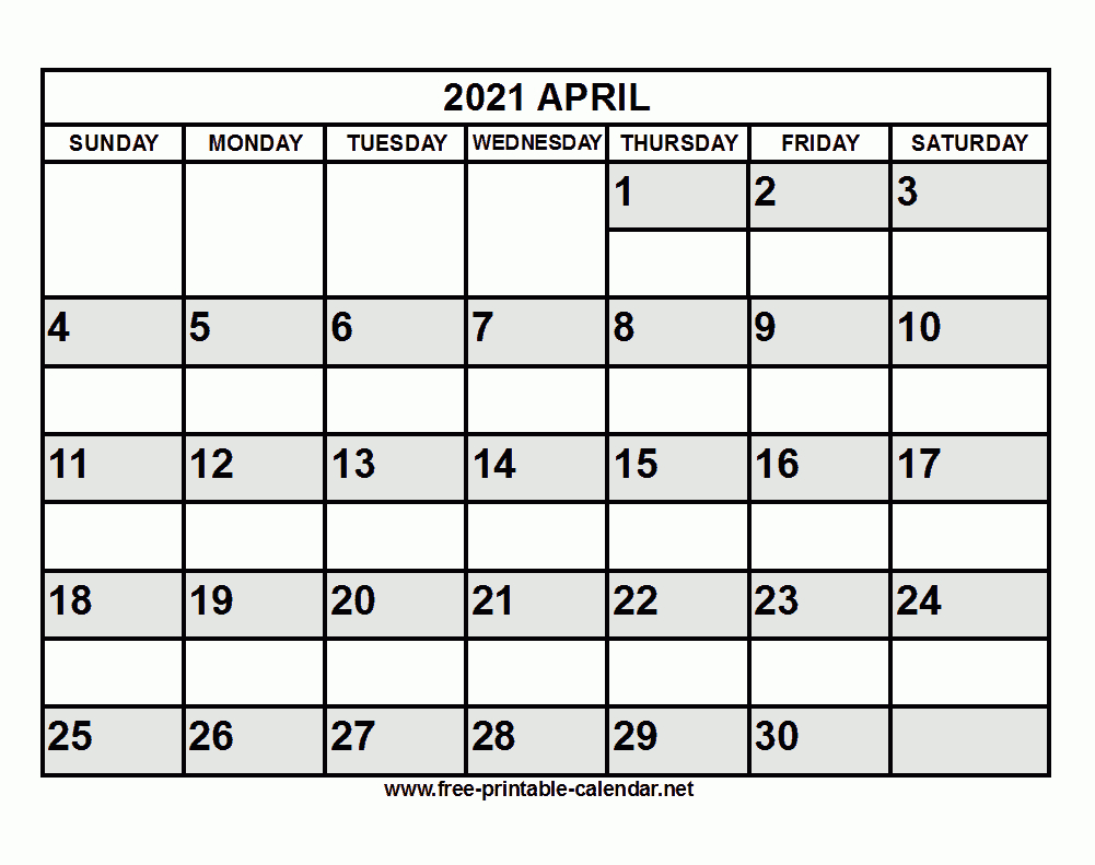 Downloadcalendar April 2021 - April 2021 Calendar | Free-2021 April Calendar Printable Calendar