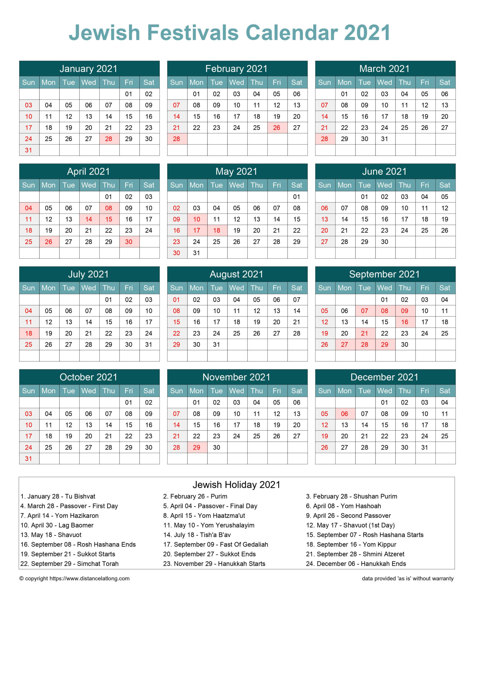 Downloads: 0 Version: 2021 File Size: 184 Kb-Printable List Of 2021 Jewish Holidays