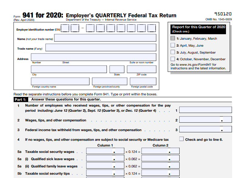 E-File New Form 941 - File 941 Online For 2020-Irs Forms 2021 Printable Quarterly Estimate Taxes