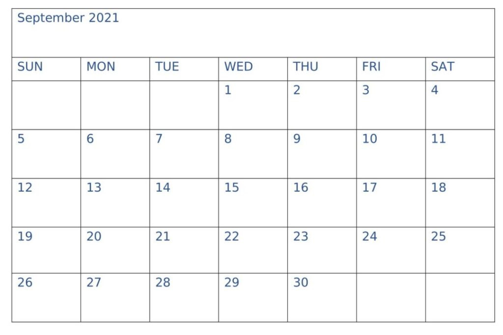 Editable September 2021 Calendar Blank And Printable-Daily Holiday Calendar September 2021