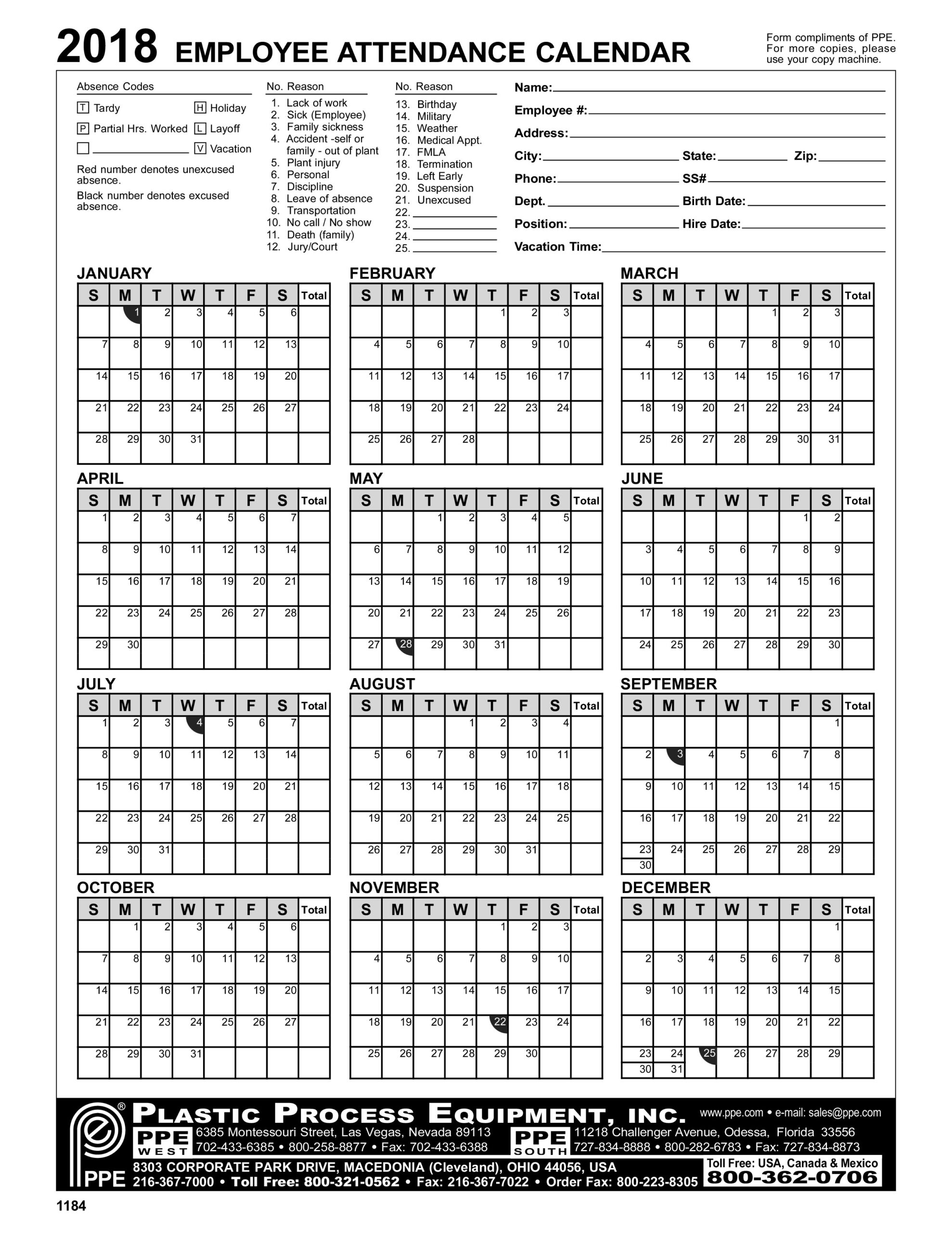 Employee Attendance Calendar - Emmamcintyrephotography-2021 Employee Leave Calendar Template Free