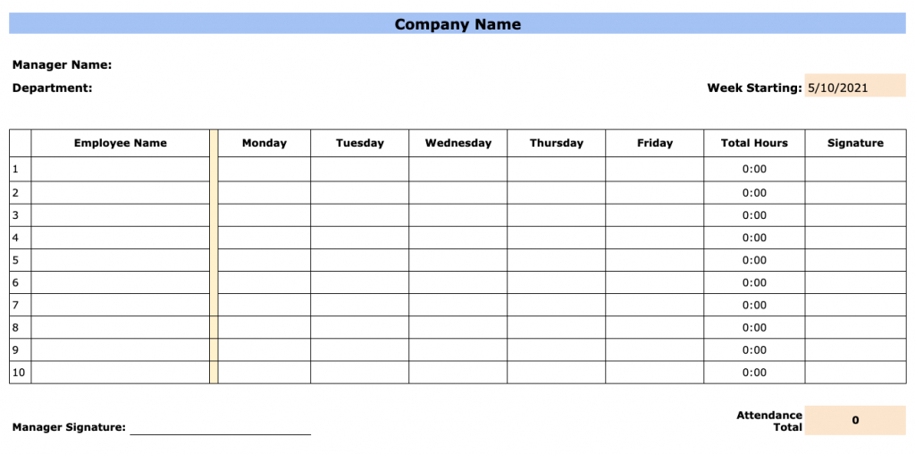 Employee Attendance Calendars: Templates, Tools, Benefits-A4000 2021 Monthly Employee Attendance