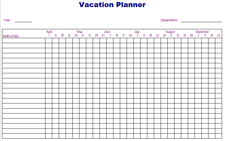 Employee Vacation Planner Excel Template 2017 - Microsoft-Printable Employee Vacation Planner For 2021