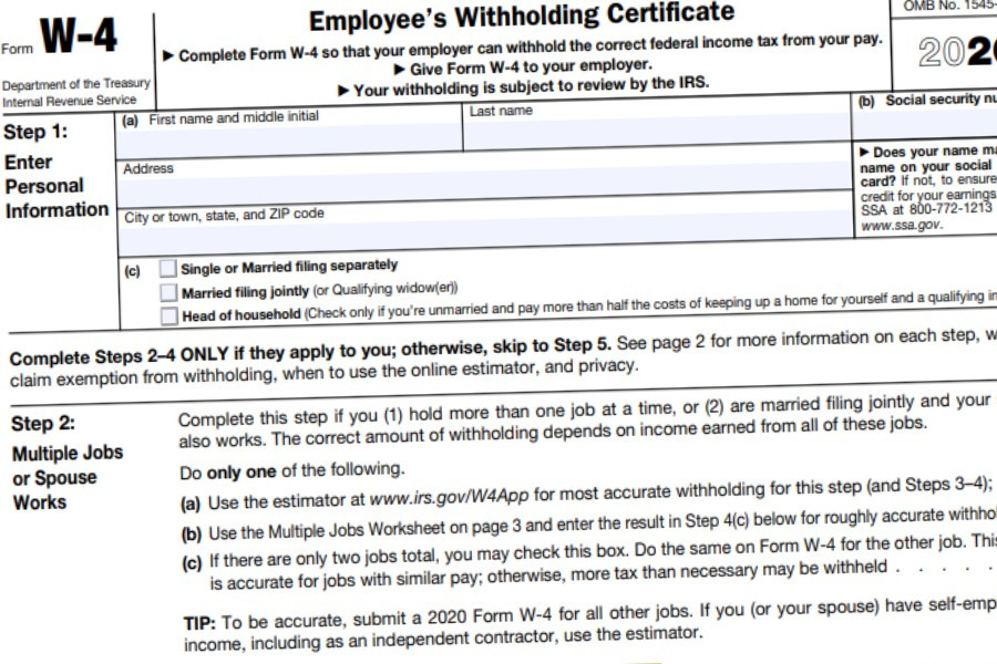 Employee'S Withholding Certificate Printable-Form W 9 2021 Print