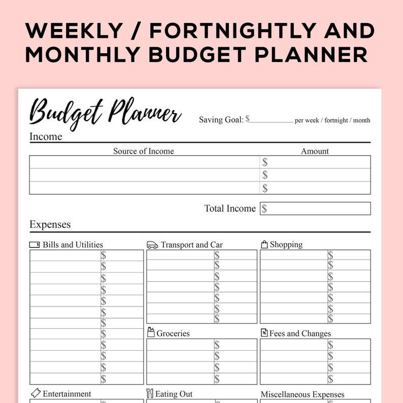 Excel Templates: Monthly Budget Planner-Blank Monthly Bill Payment Worksheet 2021