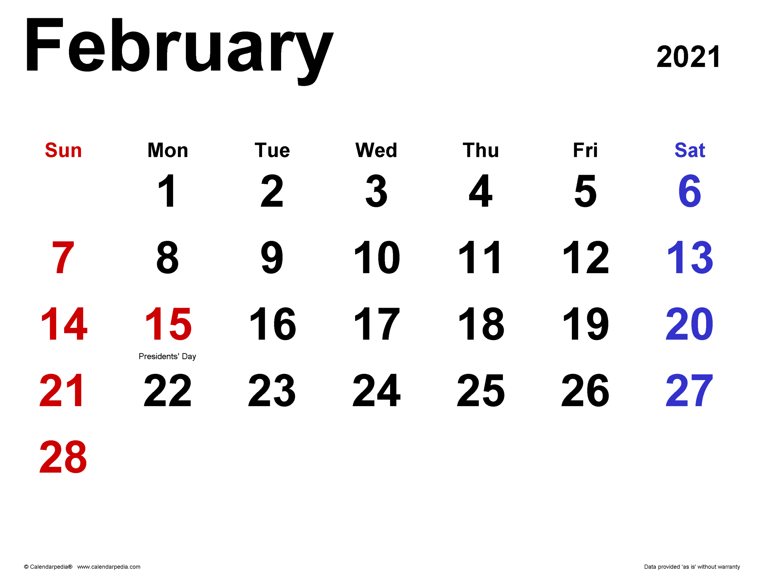 February 2021 Calendar | Templates For Word, Excel And Pdf-Printable Calendar February 2021 Pdf