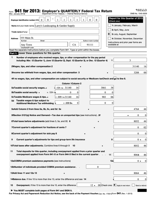 Fillable Form 941 - Employer&#039;S Quarterly Federal Tax-Irs Forms 2021 Printable Quarterly Estimate Taxes