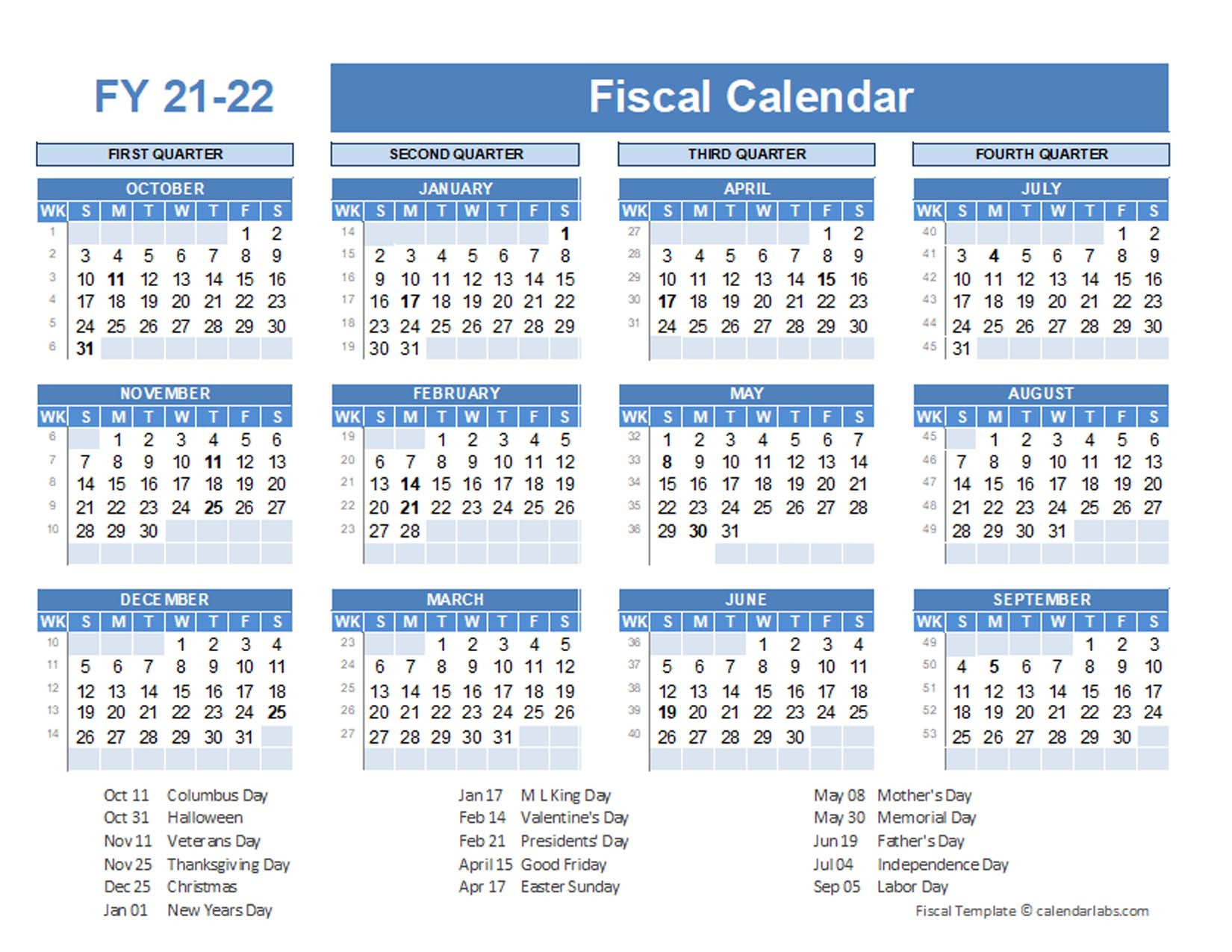 Fiscal Planner Template 2021 - Free Printable Templates-Fiscal Year Calender Print October