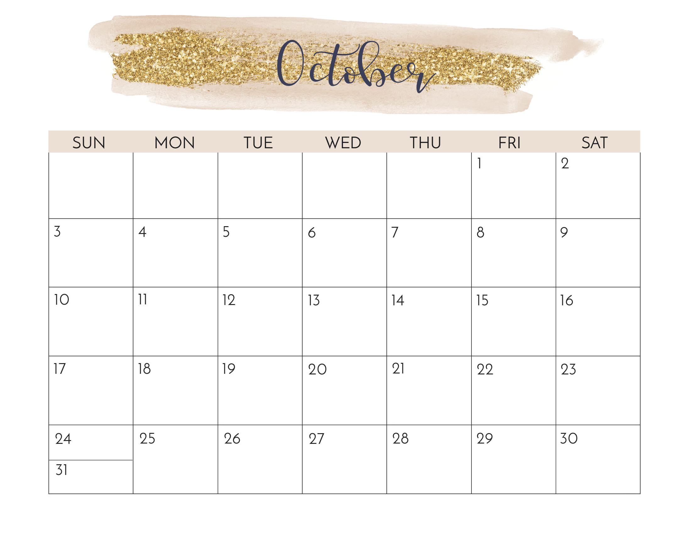 Floral October 2021 Calendar Templates - Printable 2021-Calendar 2021 October