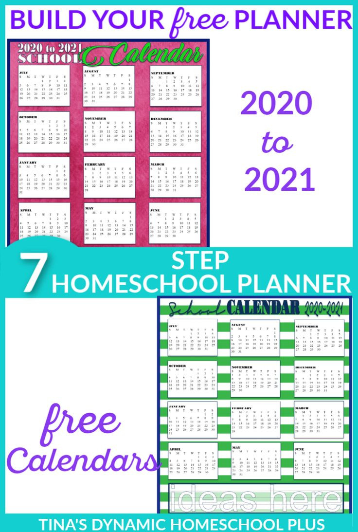 Free 2020-2021 Academic Calendars - Homeschool Planner-Attendance Calendar 2021