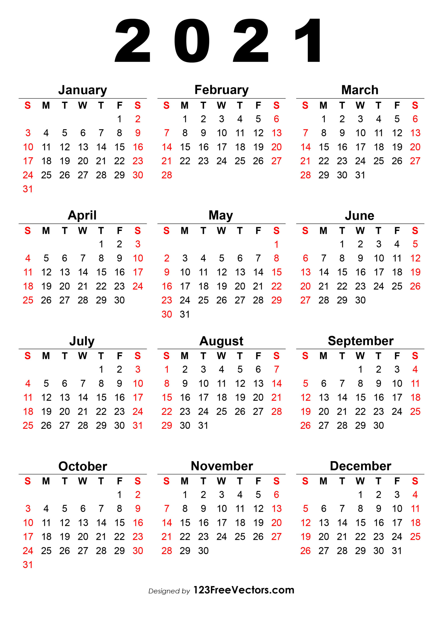 Free 2021 Calendar One Page-2021 Free Printable Monthly Calendar Pages