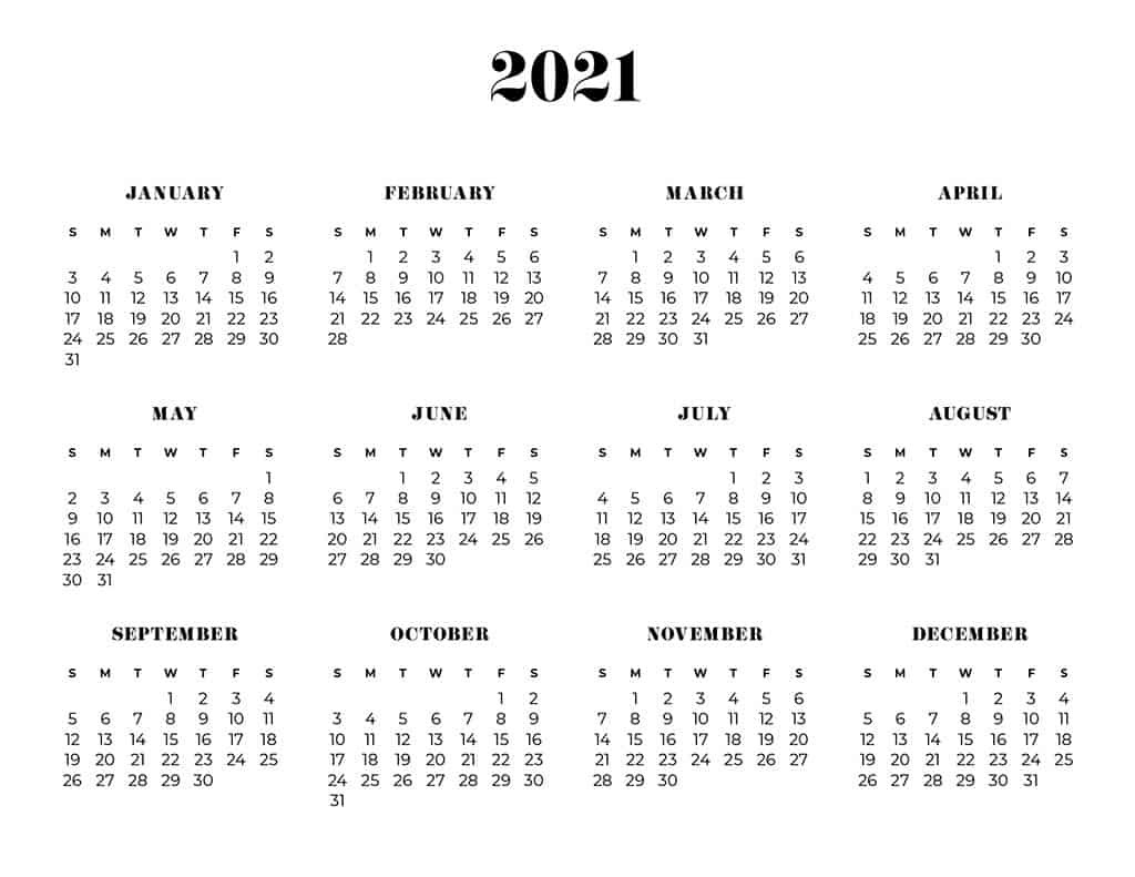 Free 2021 Calendars — 75 Beautiful Designs To Choose From!-Ecxel Full 2021 Calendar Monday