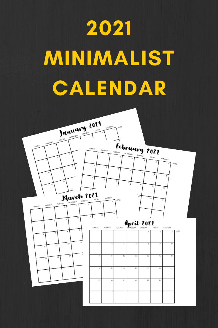 Free 2021 Minimalist Calendar Printable - My Pinterventures-2021 Fill In Free Printable Calendar