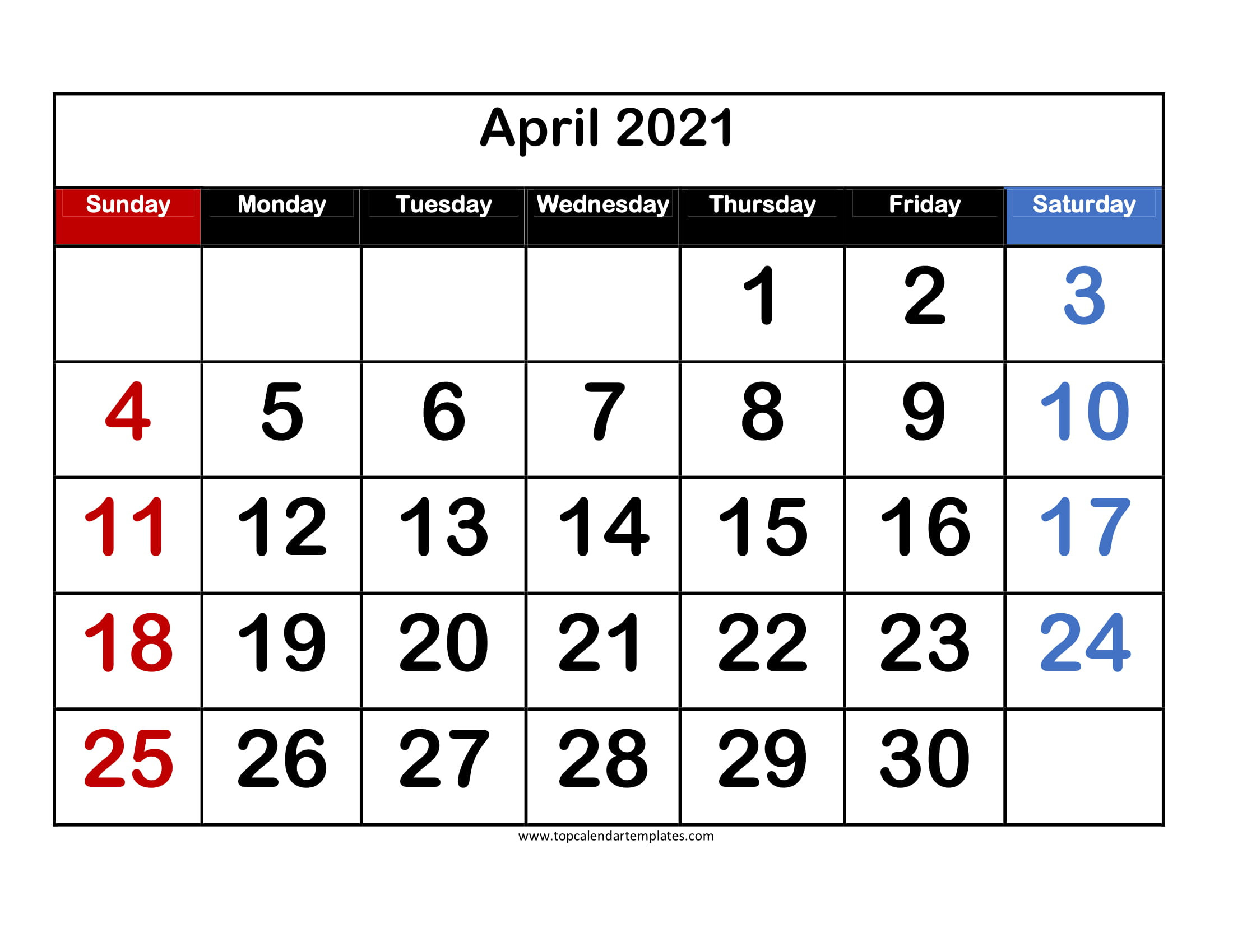Free April 2021 Calendar Printable - Monthly Template-Printable Bill Calendar 2021 April May