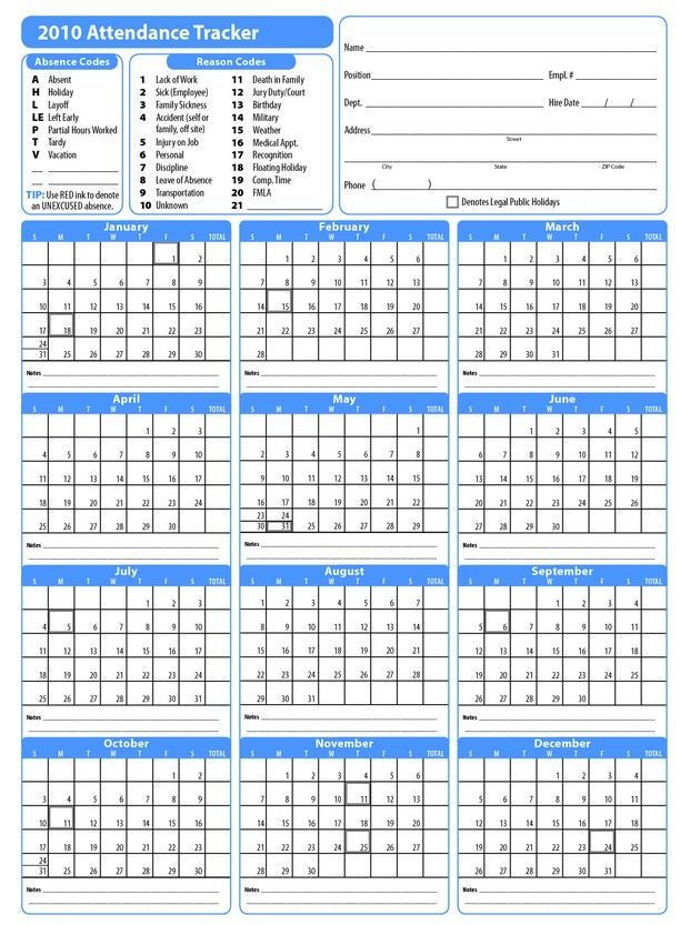 Free Attendance Sheet Pdf 2019 | Attendance Sheet-Employee Holiday Planner 2021