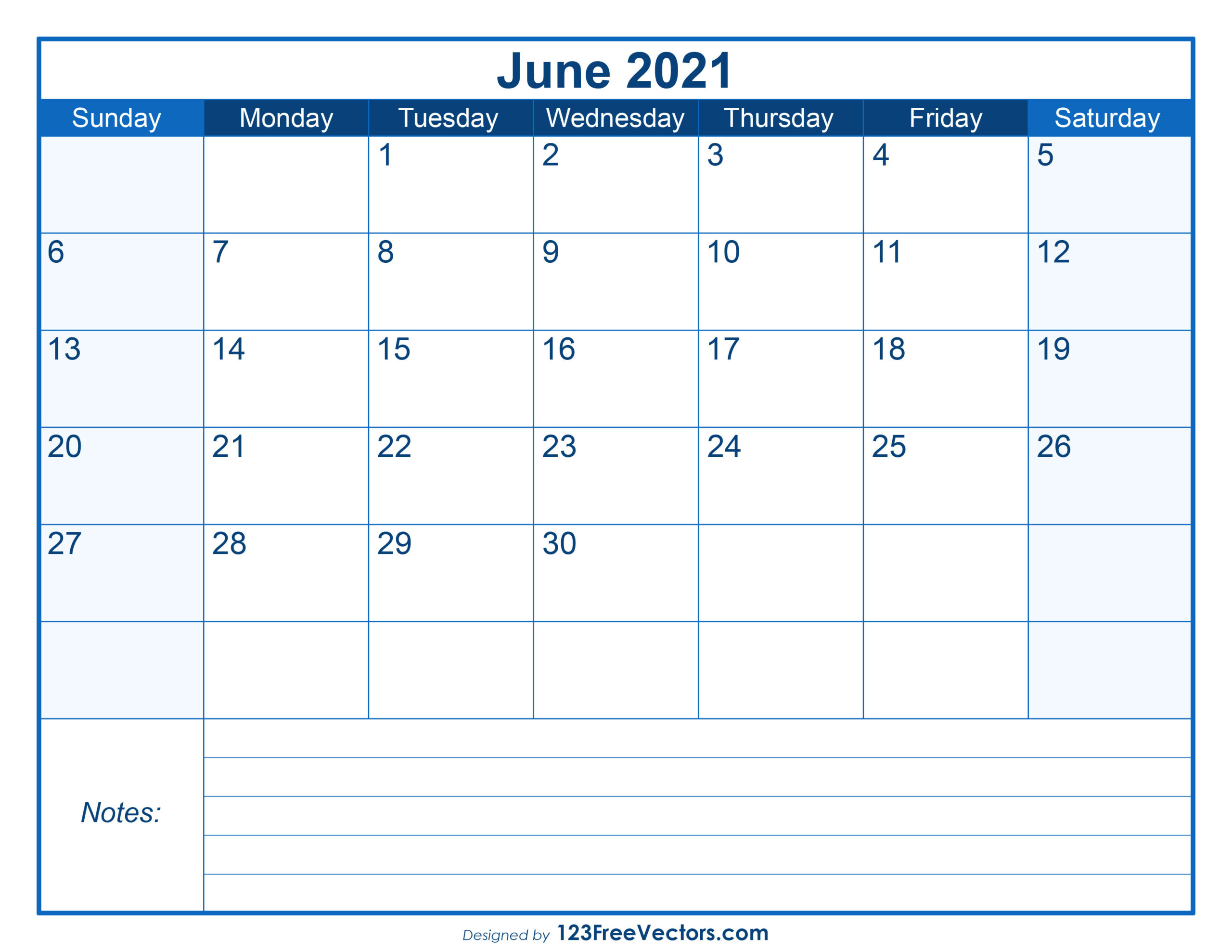Free Blank Printable June Calendar 2021-Blank June Calendar 2021