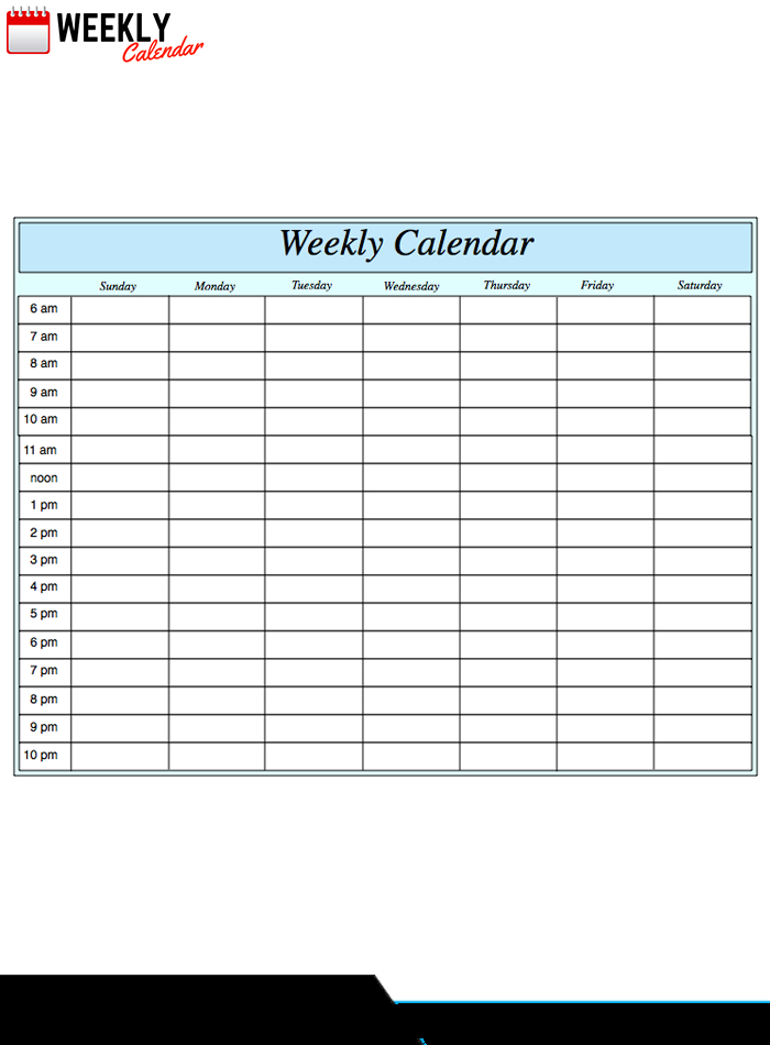 Free Blank Printable Weekly Calendar 2020 Template In Pdf, Excel | Weekly Calendar-Excel Hourly Template 2021