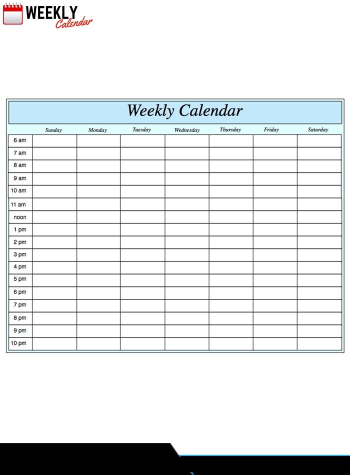 Free Blank Printable Weekly Calendar 2020 Template In Pdf-Hourly Printable Schedule Calendars 2021