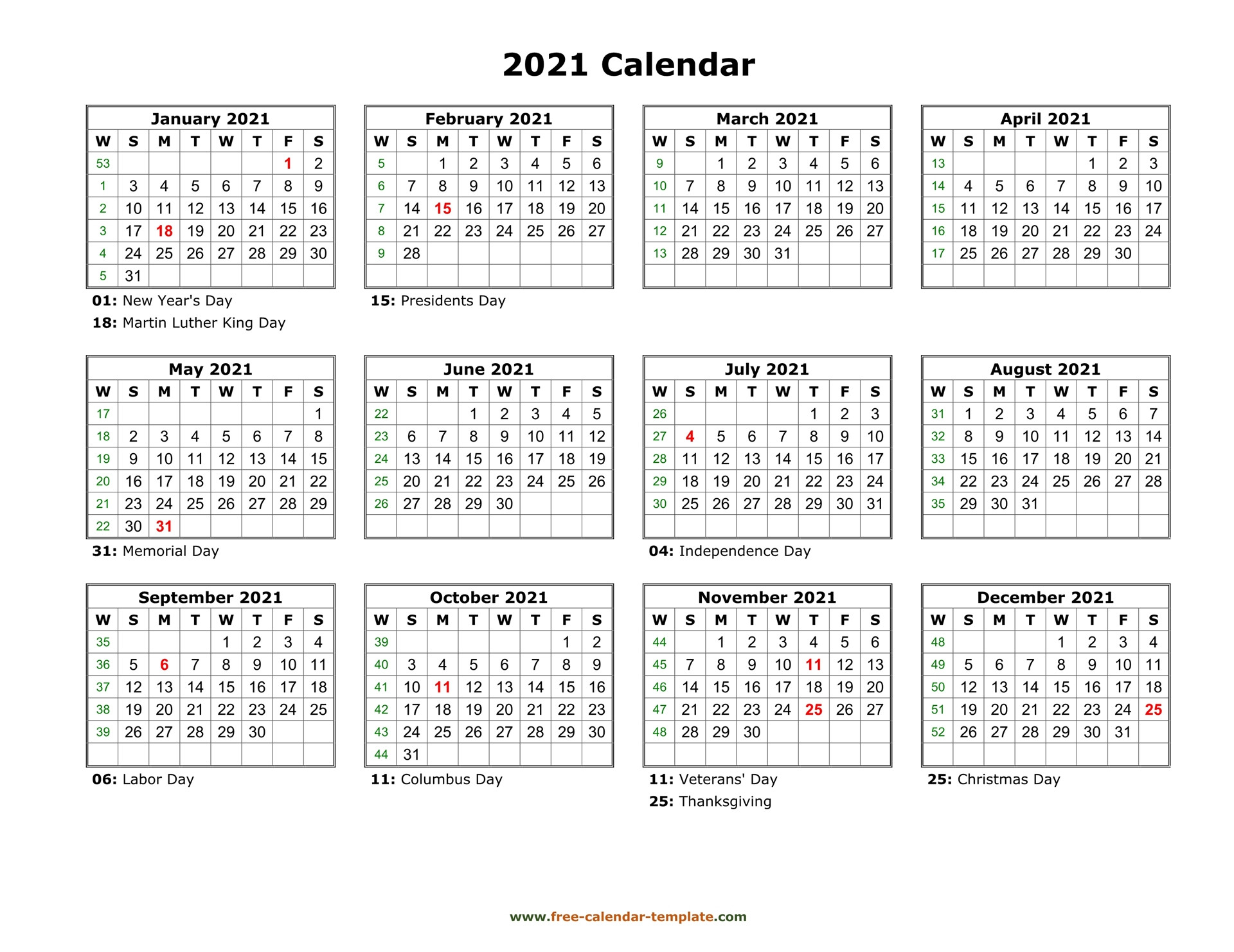 Free Calendar Template 2021 And 2022-Free Calender For October 2021 81/2 X 11