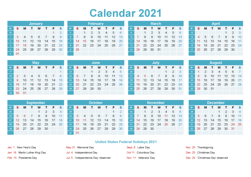 Free Editable 2021 Calendar Printable Template-2021 Calendar Printable Template