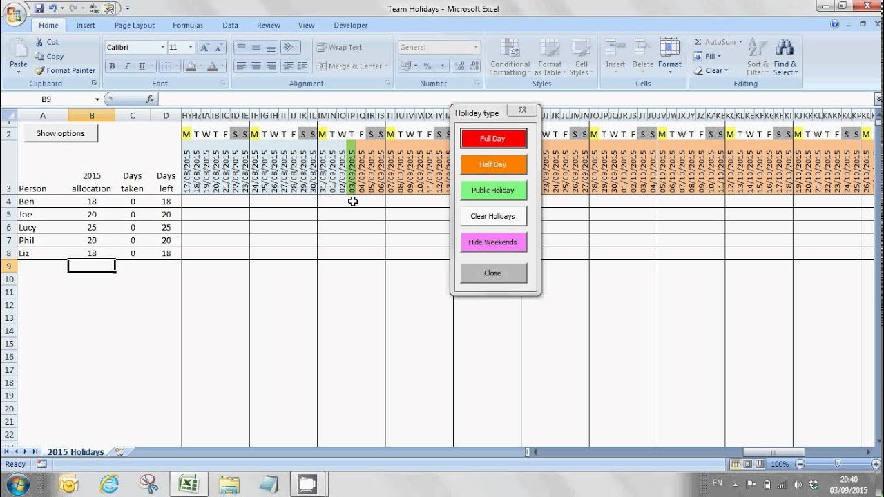 Free Excel Staff Annual Leave Planning Tool - Youtube-2021 Employee Leave Calendar Template Free