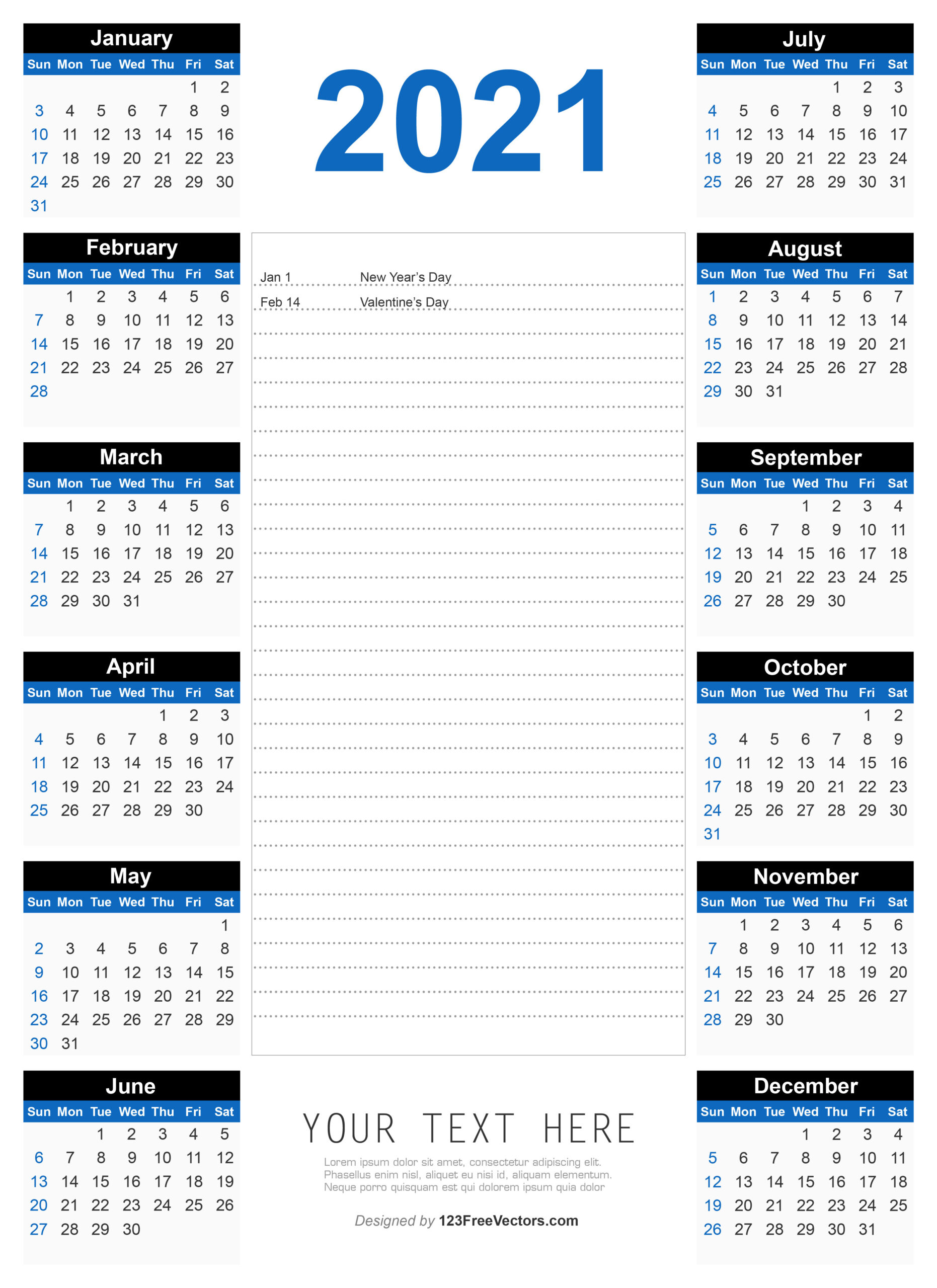 Free Free 2021 Printable Calendar-Printable 2021 Calendars Free Printable