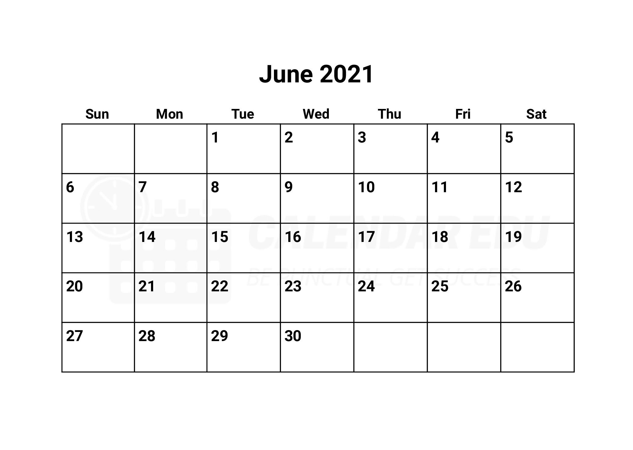 Free June 2021 Calendars | 2021 Blank Printable Templates-Free Monthly Calendar May And June 2021 Printable