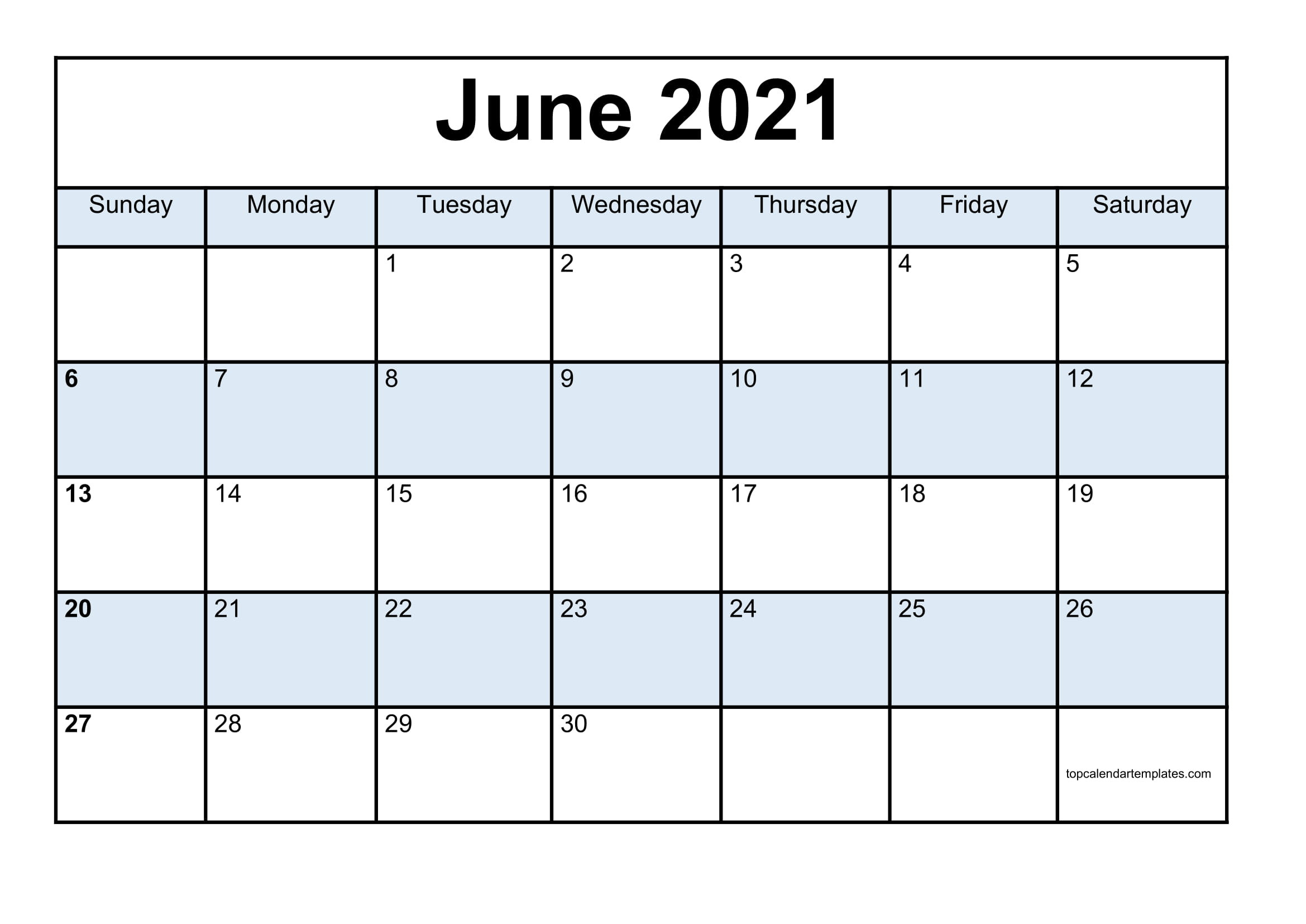 Free June 2021 Printable Calendar In Editable Format-Free Monthly Calendar May And June 2021 Printable