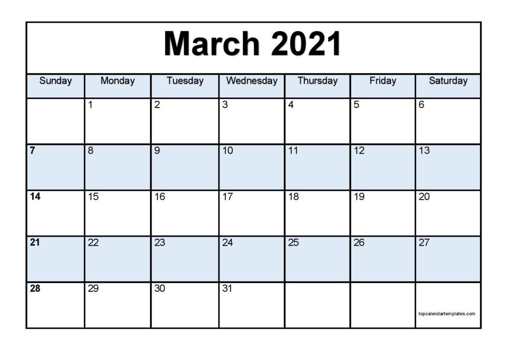 Free March 2021 Calendar Printable - Blank Templates-List Of Festivals 2021 To Print Out