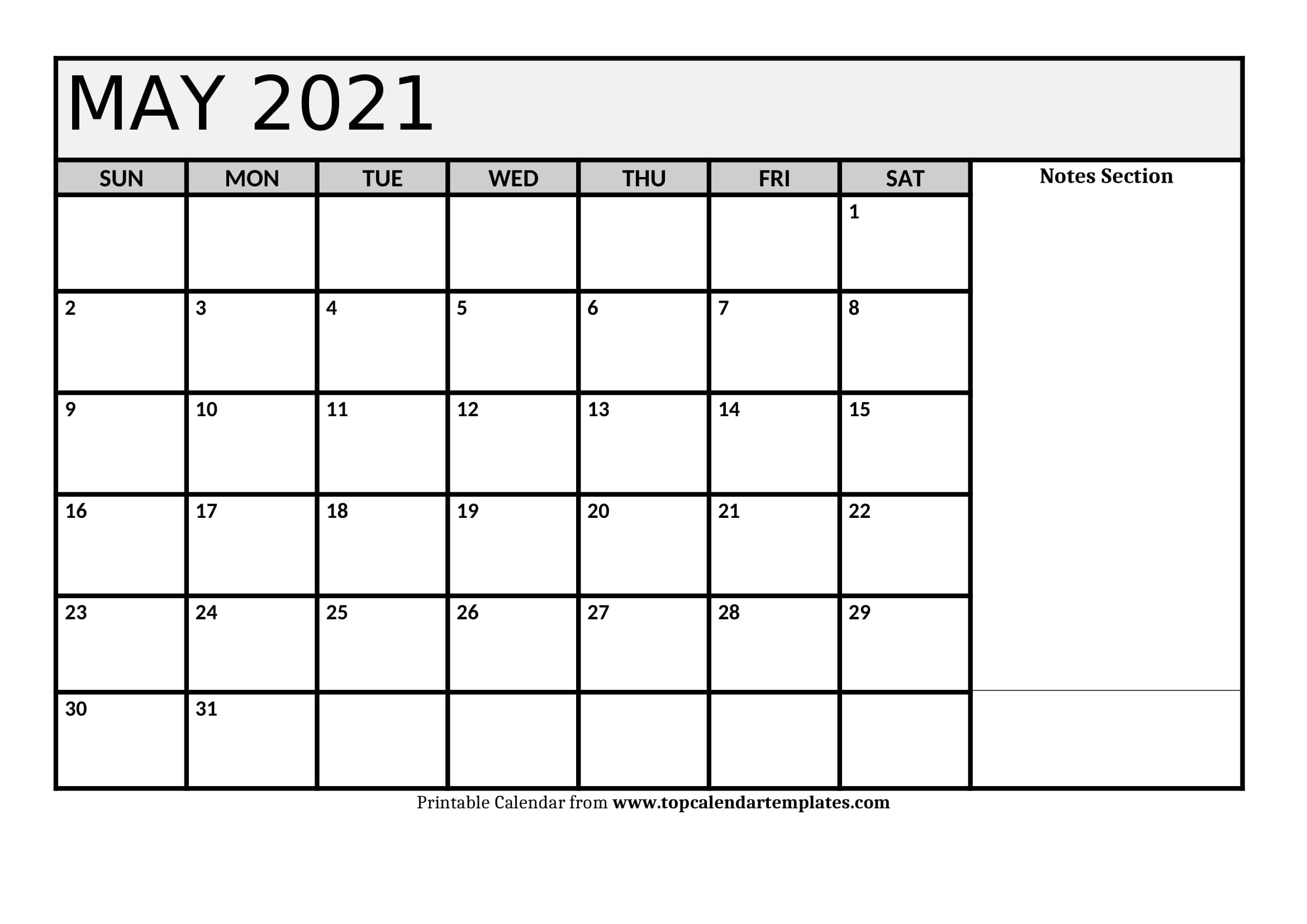 Free May 2021 Printable Calendar In Editable Format-Fillable Word Calendar 2021