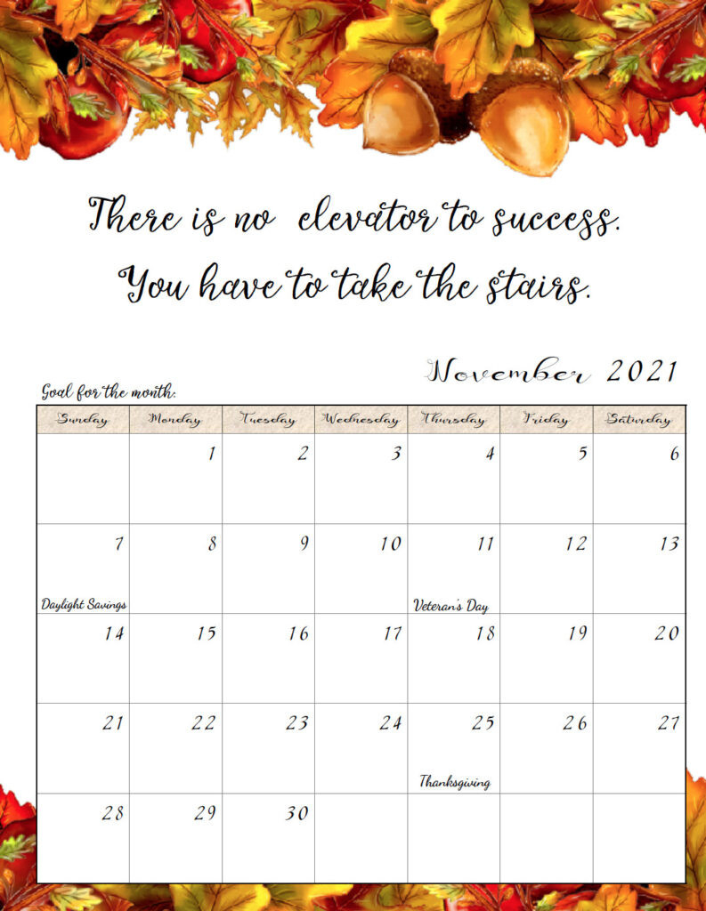 Free Printable 2021 Monthly Motivational Calendars-Fillable Calendar 2021 Free Printable