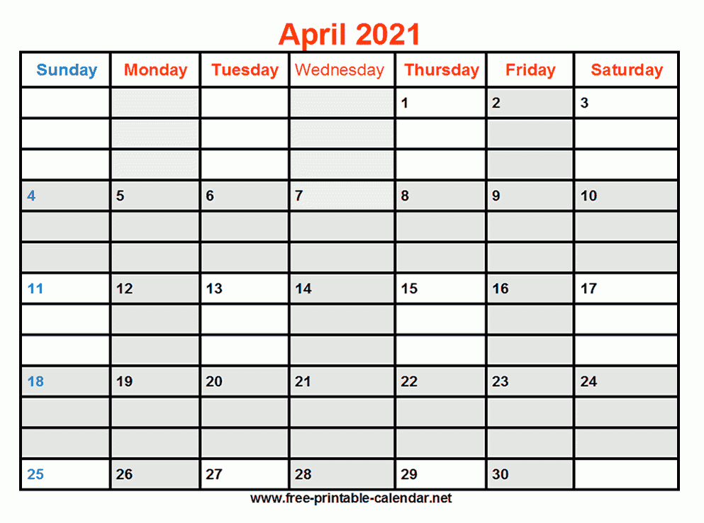 Free Printable April 2021 Calendar-2021 April Calendar Printable Calendar