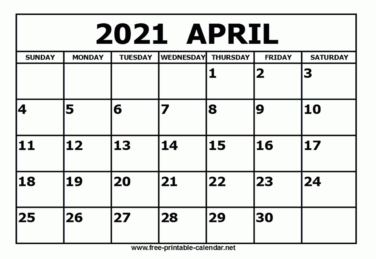 Free Printable April 2021 Calendar-Printable Bill Calendar 2021 April May