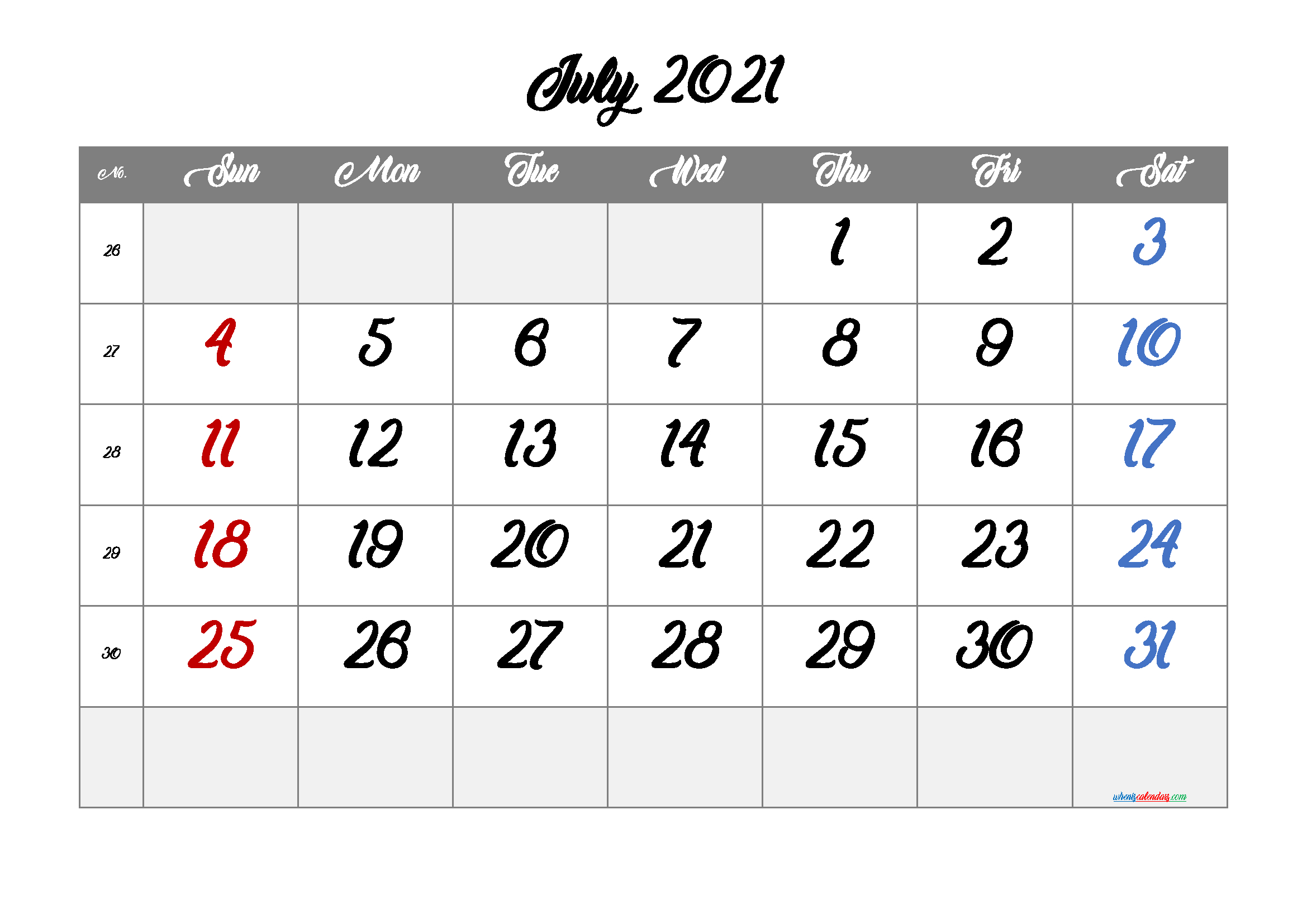 Free Printable August 2021 Calendar-July August 2021 Calendar Template
