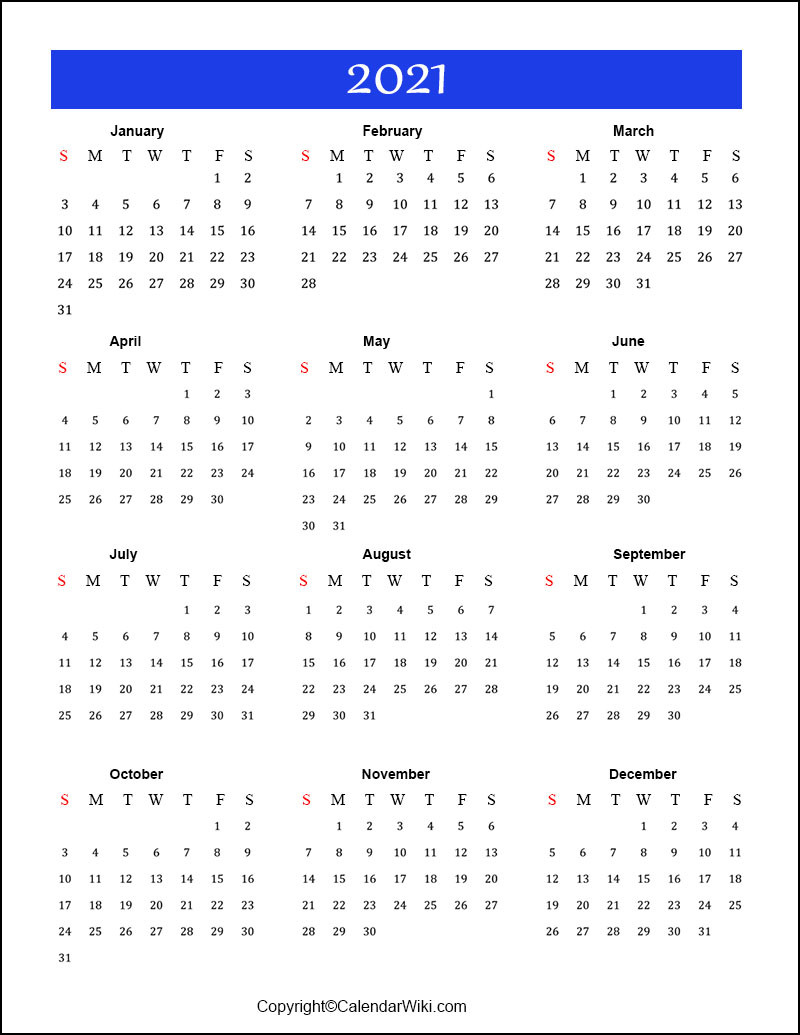 Free Printable Calendar 2021 Templates [Pdf, Word]-Free Calendars 2021 Printable