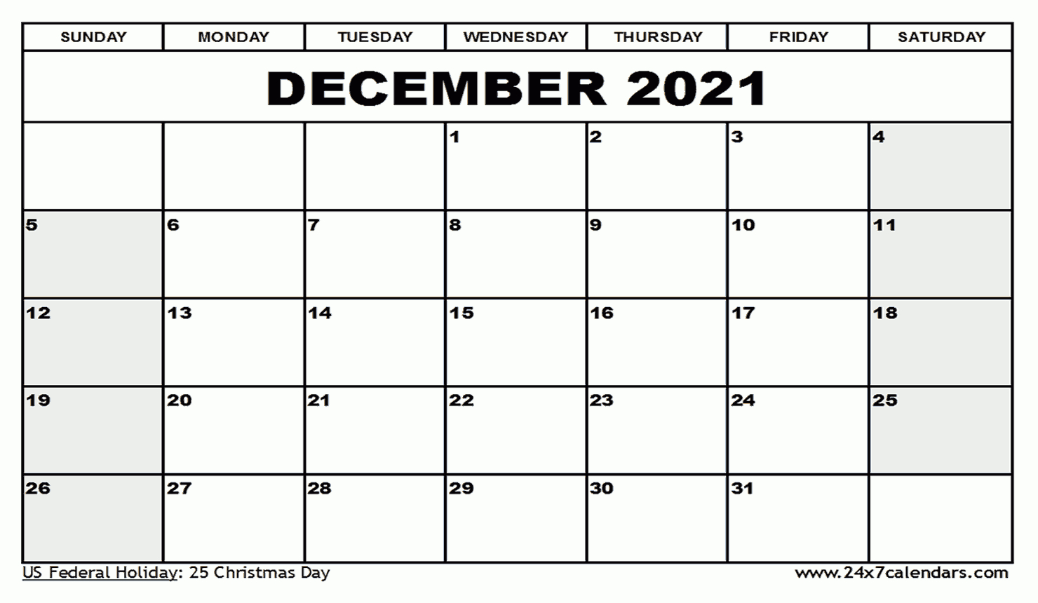 Free Printable December 2021 Calendar : 24X7Calendars-Printable Bill Calendar 2021 Monthly