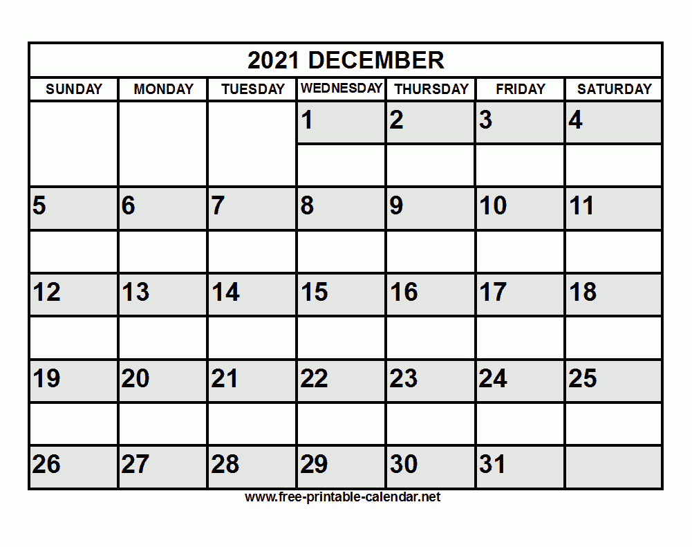 Free Printable December 2021 Calendar-December 2021 Calendar Printable On 8X10