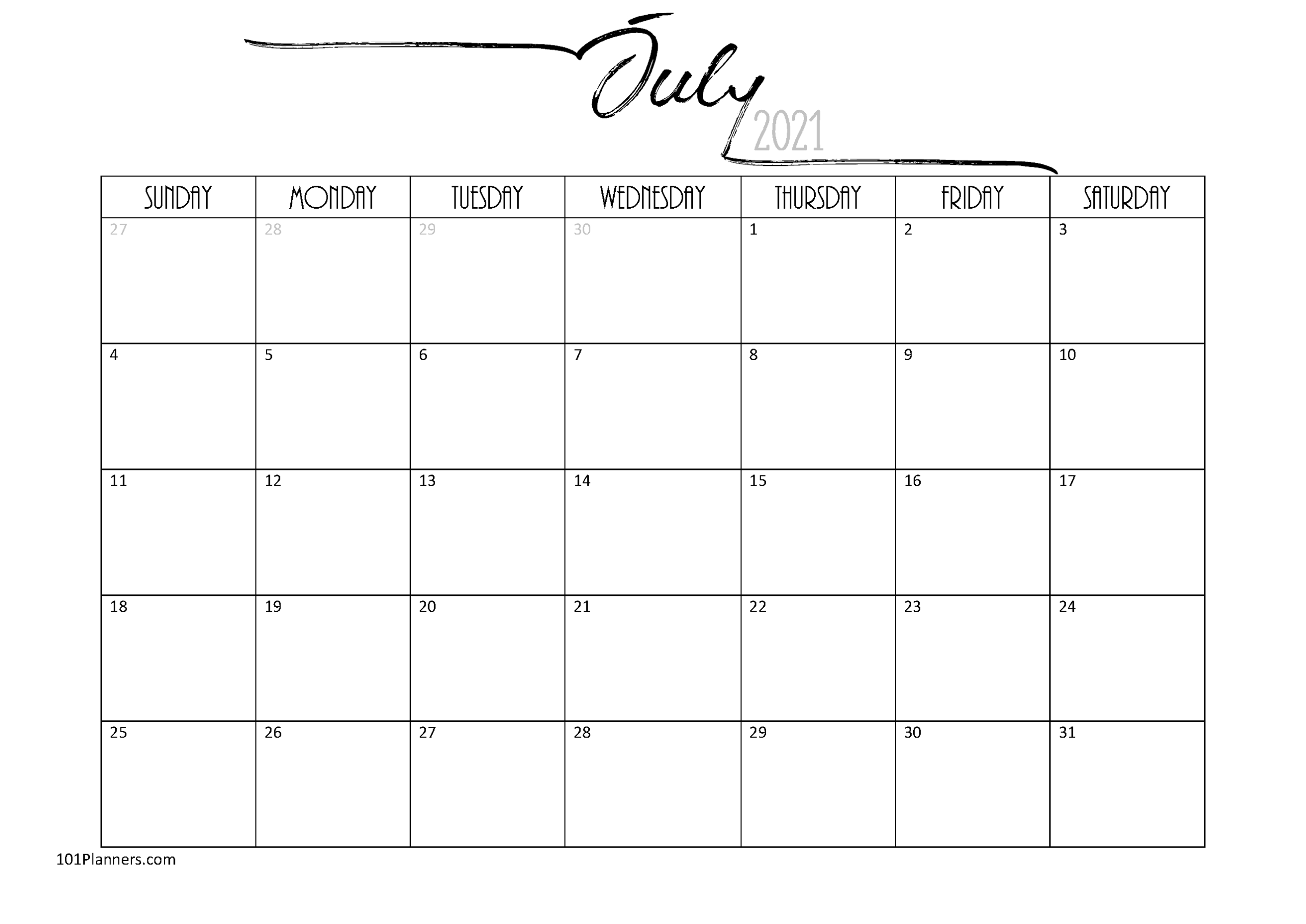 Free Printable July 2021 Calendar | Customize Online-Printable Hebrew July 2021