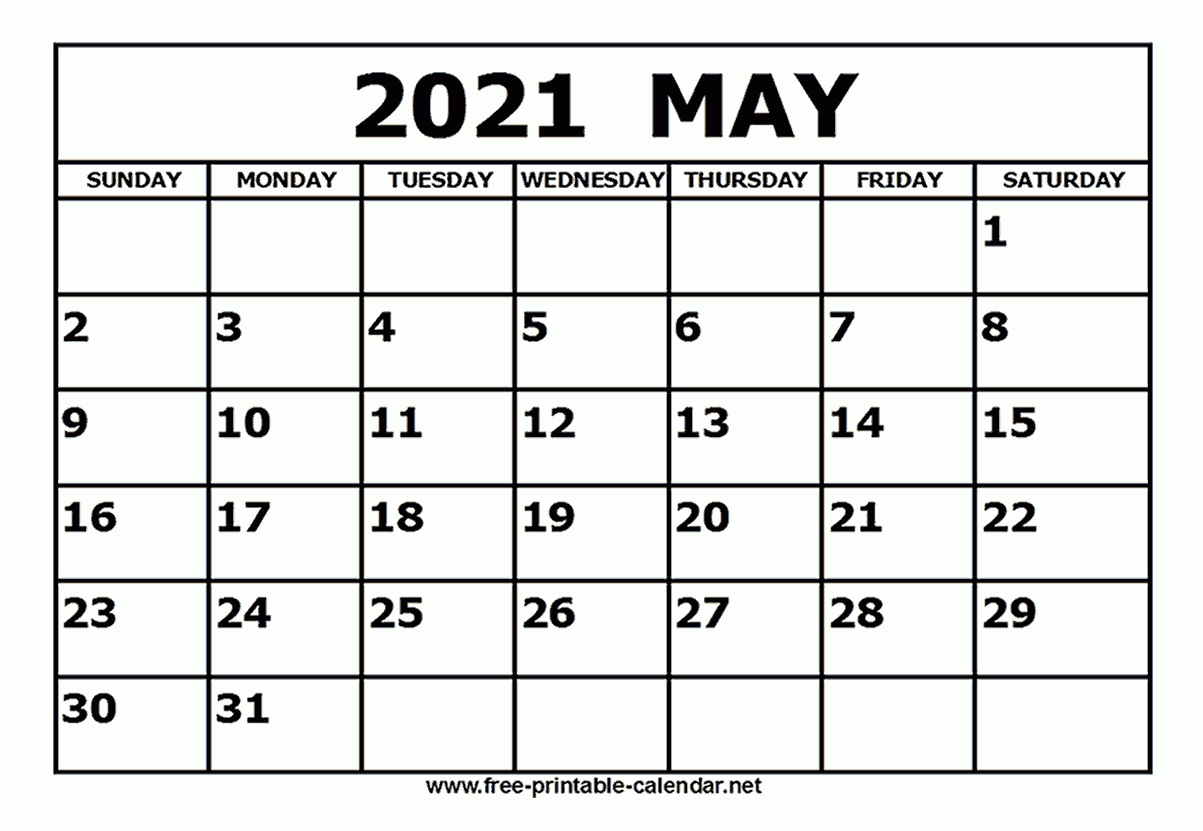 Free Printable May 2021 Calendar-Printable Calendar 2021 Monthly That Can Be Edited