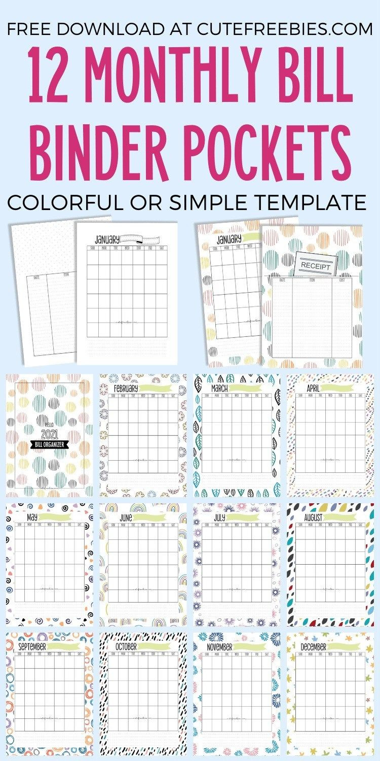 Free Printable Monthly Bill Organizer - Cute Freebies For-Monthly Bills 2021