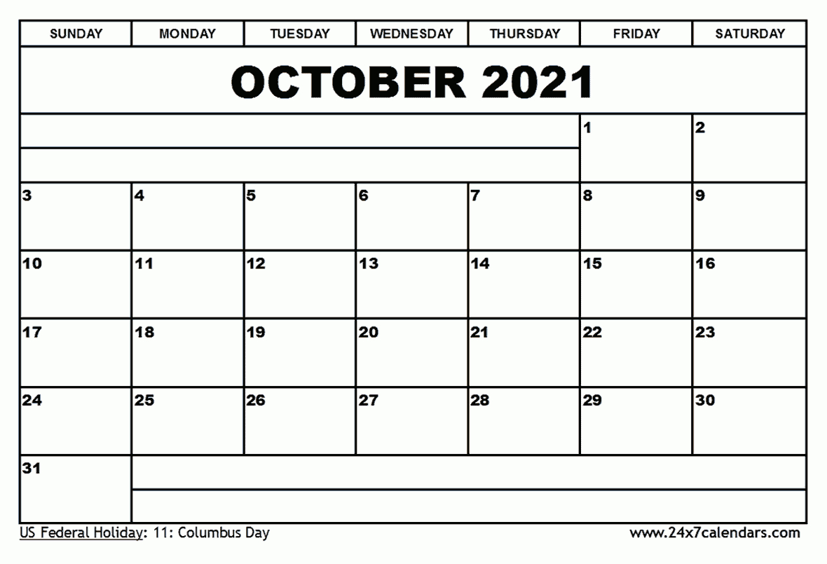 Free Printable October 2021 Calendar : 24X7Calendars-Oct Calendar 2021 Beta Calendars