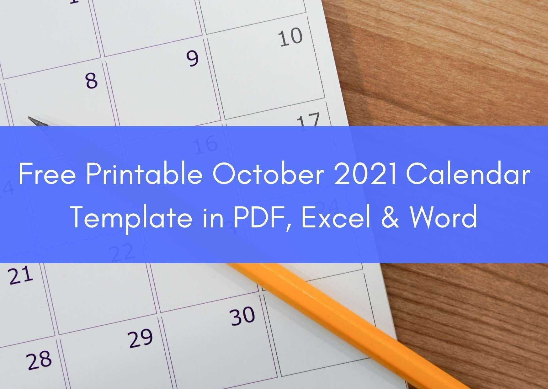 Free Printable October 2021 Calendar Template In Pdf-May 2021 Bill Pay Calendar