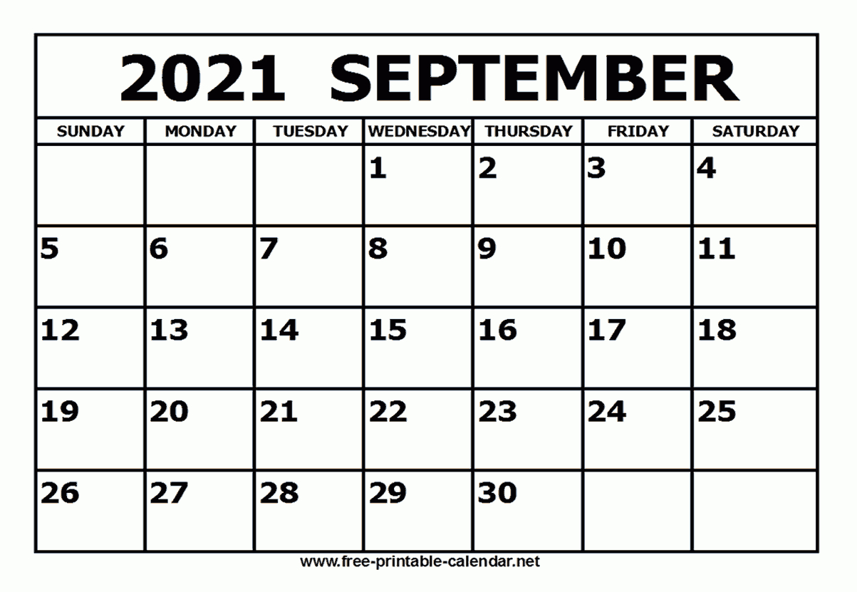 Free Printable September 2021 Calendar-Fill In Printable Calendar Aug 2021