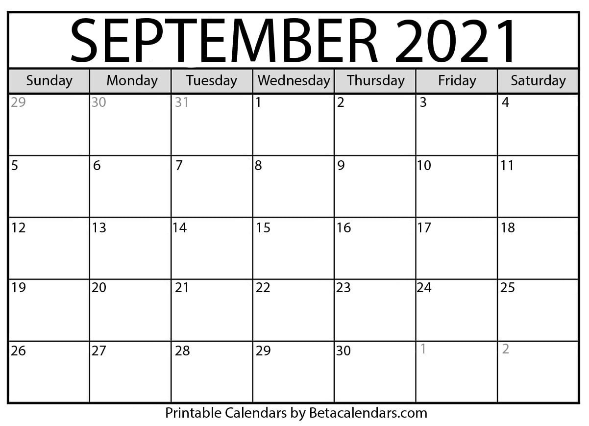 Free Printable September 2021 Calendar-Free Printable Calendar 2021 September