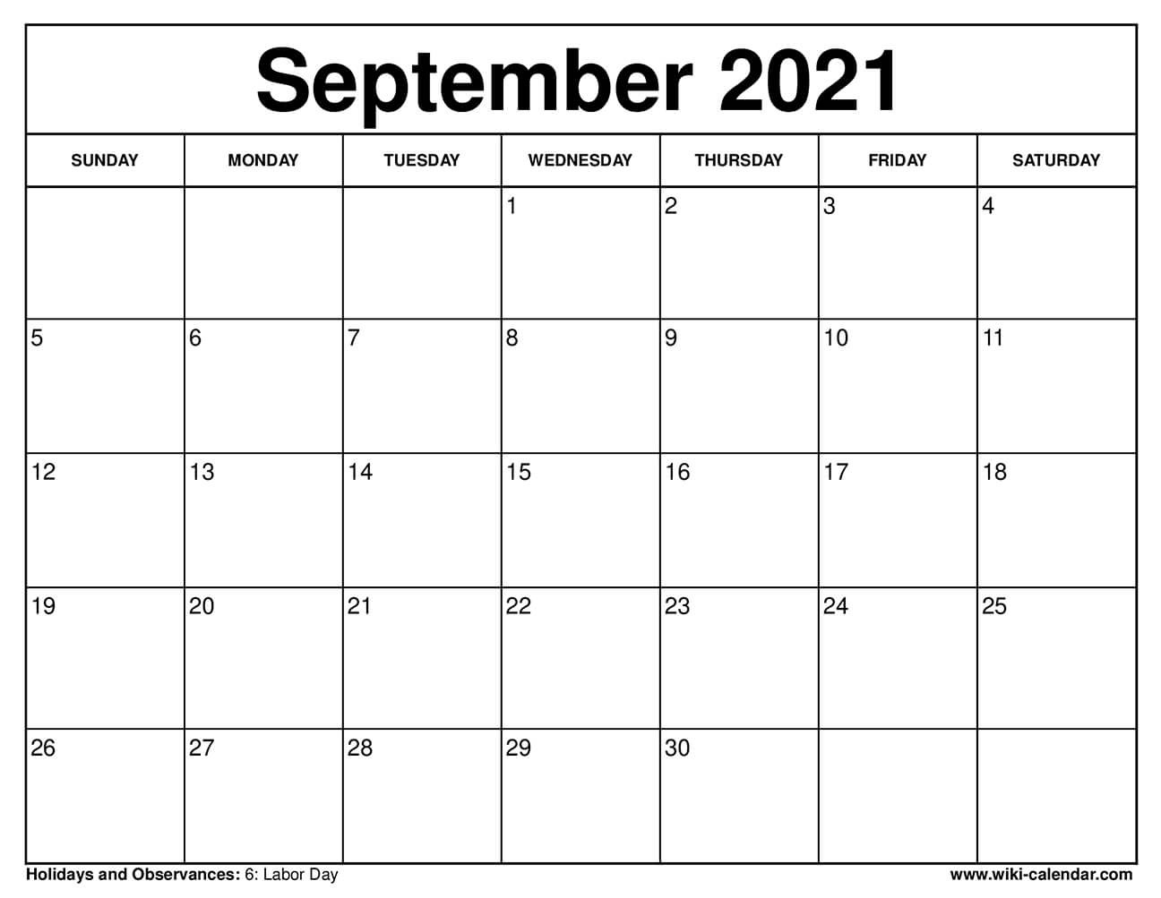 Free Printable September 2021 Calendars-2021 Vacation Schedule Forms