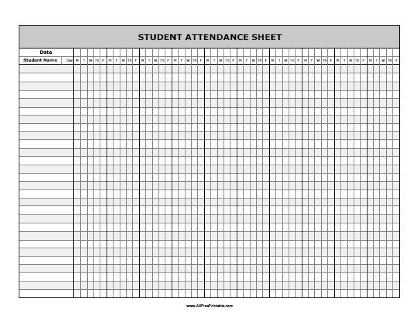 Free Printable Student Attendance Sheet In 2020 | Student-Free 2021 Attendance Templates